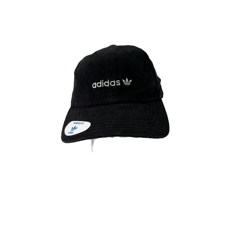 Adidas Originals Black Corduroy Trefoil Adjustable Cap One Size